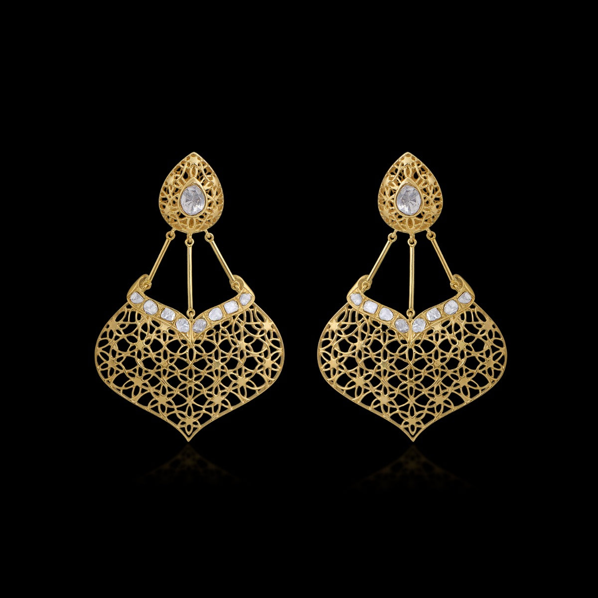 Mesh Polki Earrings