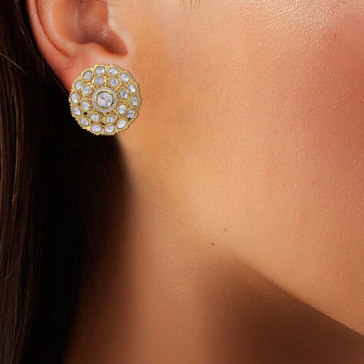 Circular Nuvo Polki Earrings