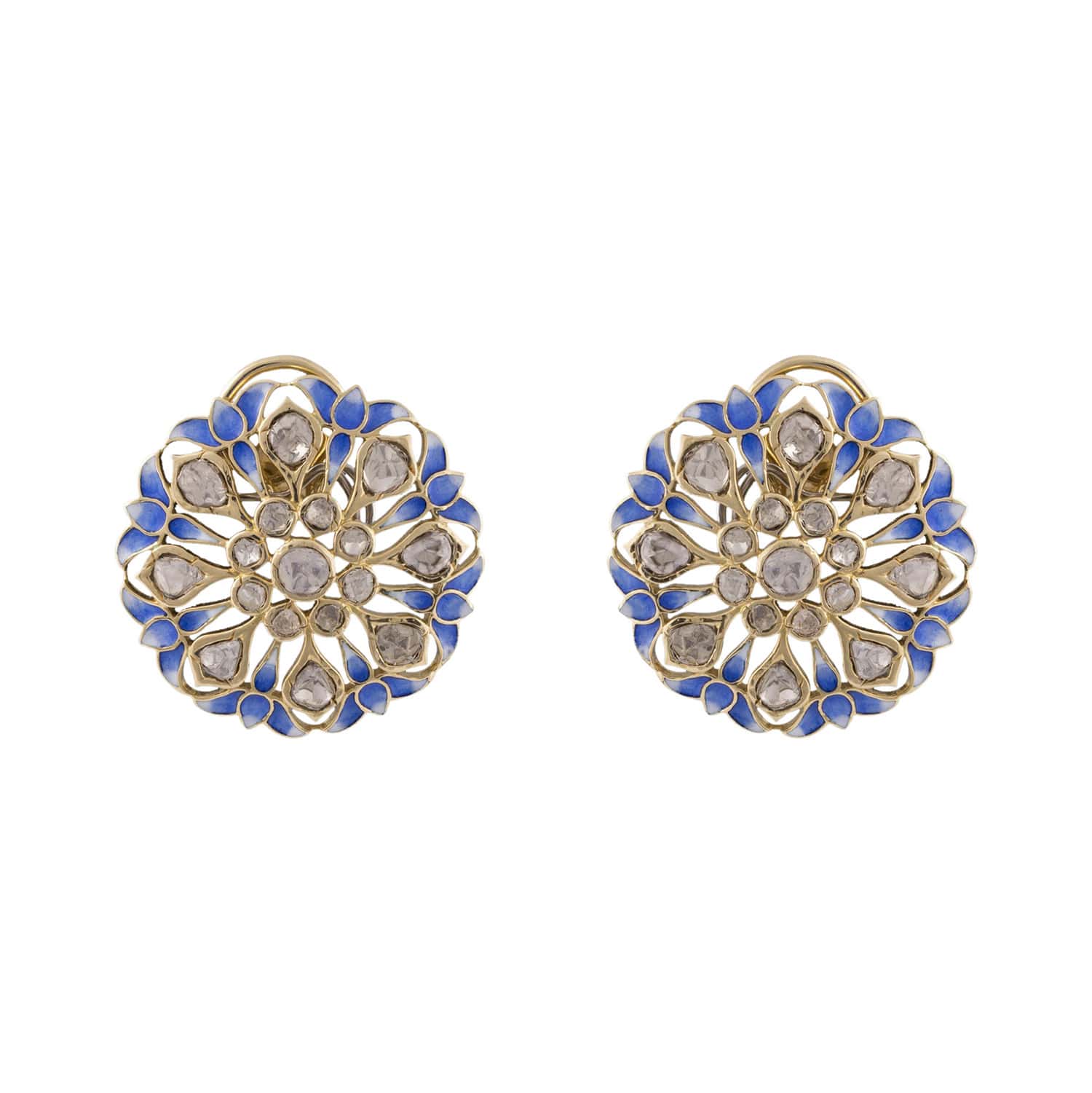 Blue Cosmos Polki Earrings