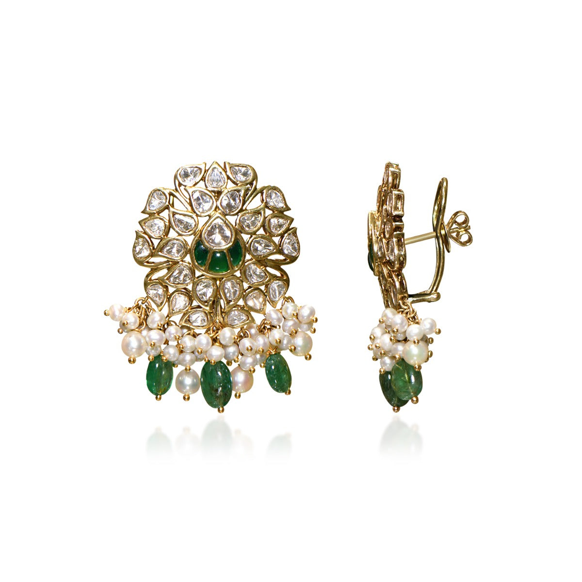 Leafy Love Traditional Polki Earrings