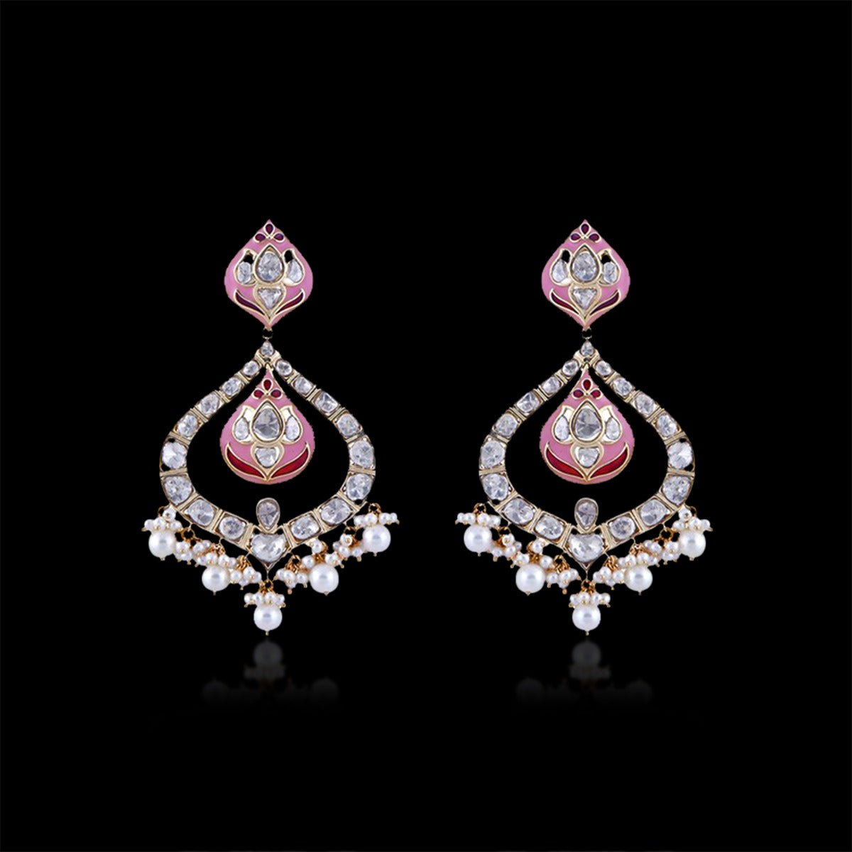 Pink Mirage Polki Earrings