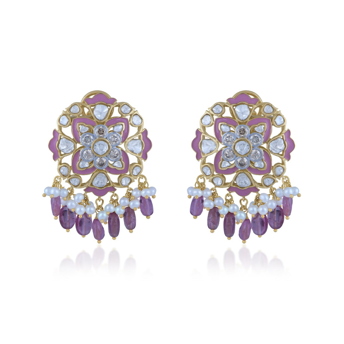 Amer Fountain Polki Drop Earrings