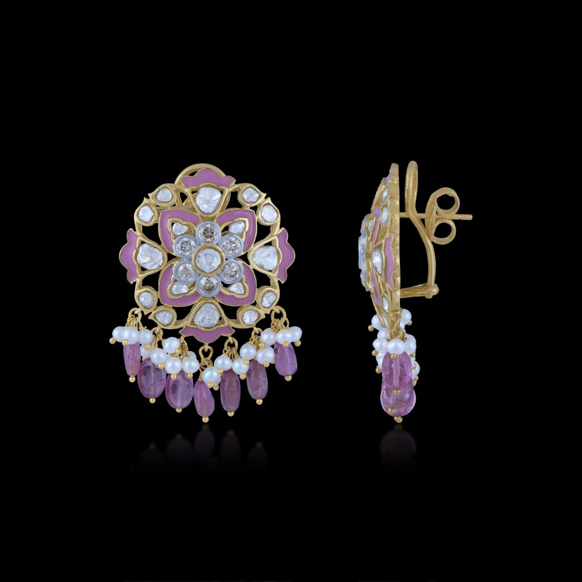 Amer Fountain Polki Drop Earrings