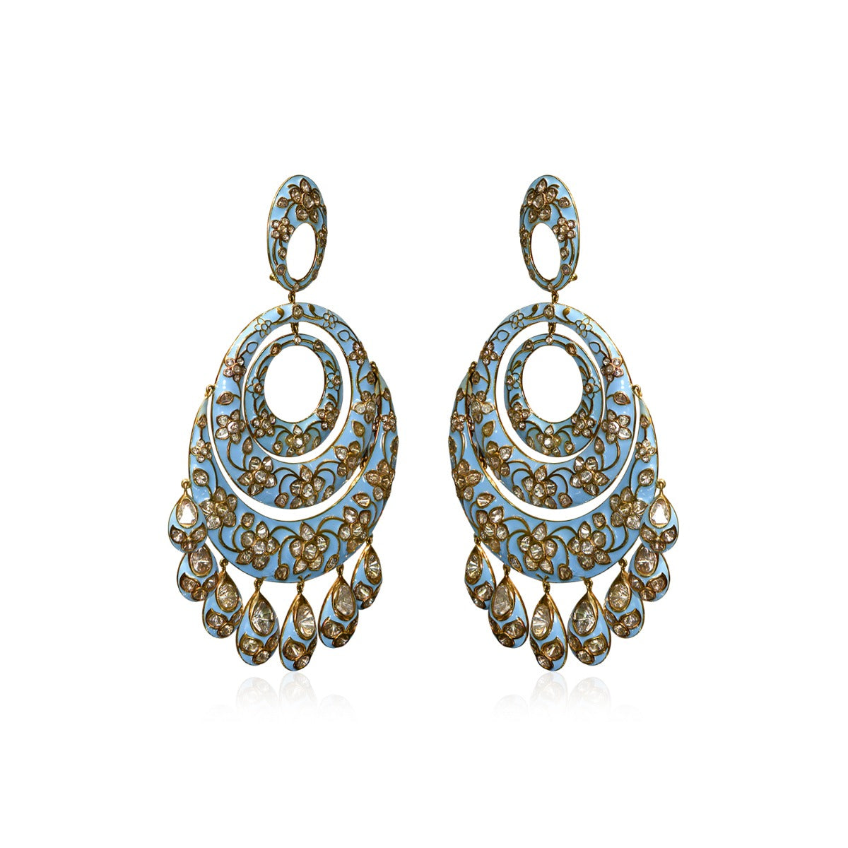 Blue Space Polki Chandbali
