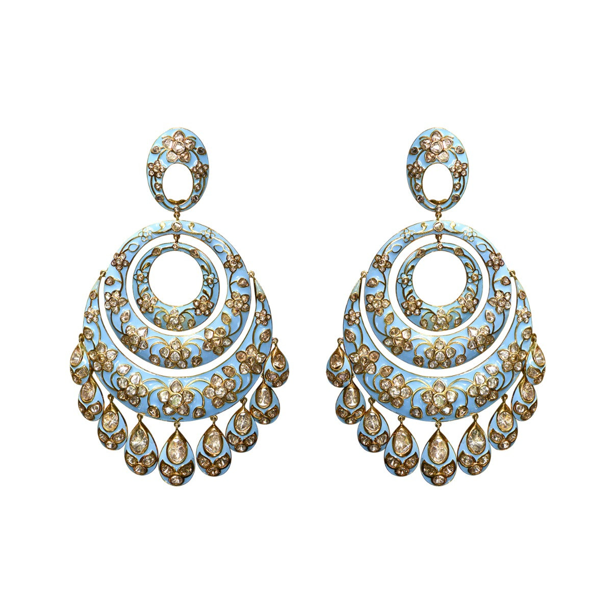 Blue Space Polki Chandbali