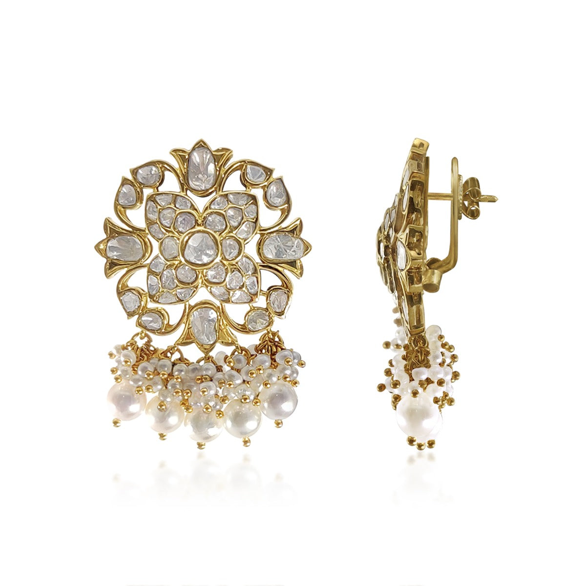 Feathered Dainty Polki Necklace Set