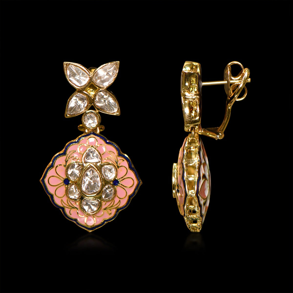 Trifecta Polki Enamel Necklace Set