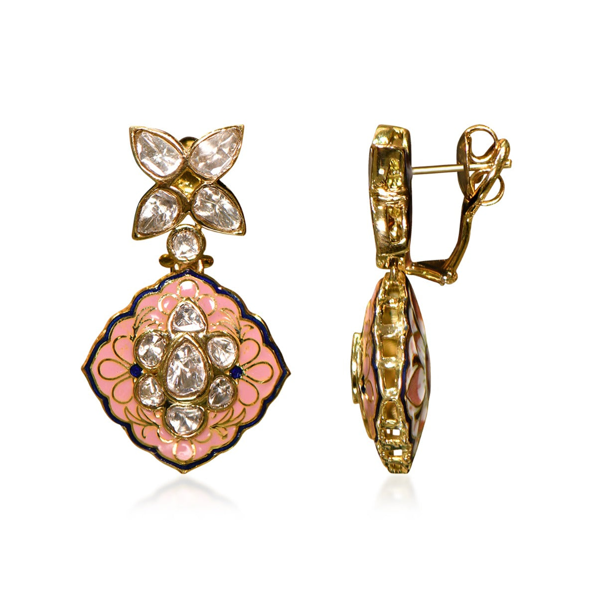 Trifecta Polki Enamel Necklace Set