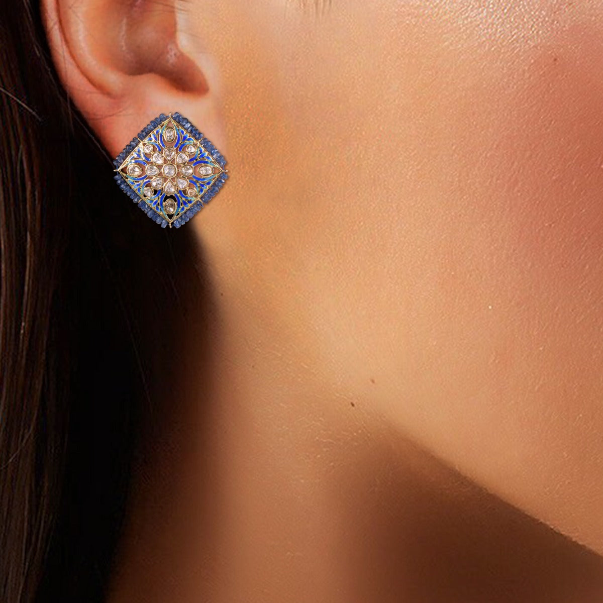 Stylish Gemstone Polki Earrings