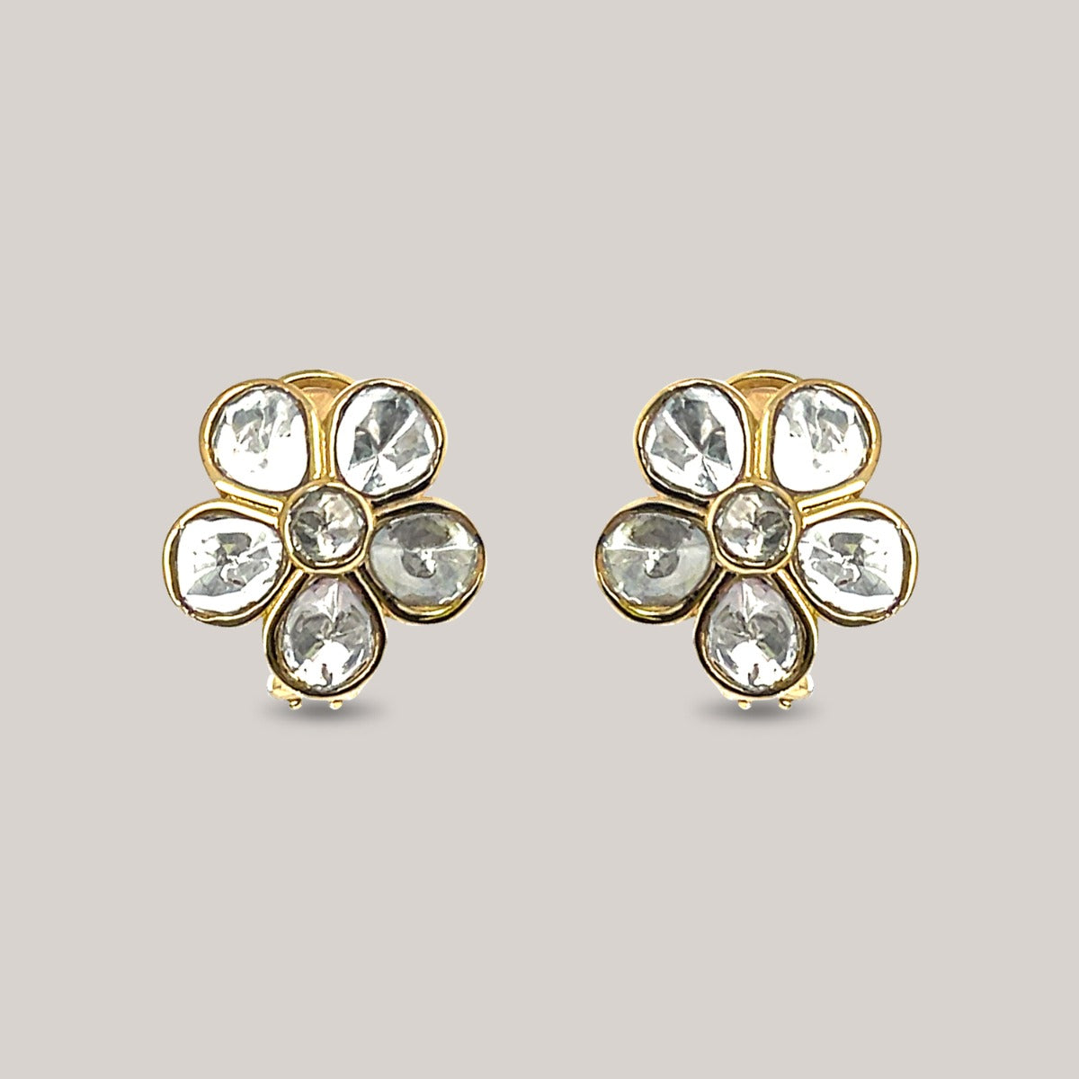 Dainty Flower Polki Earrings