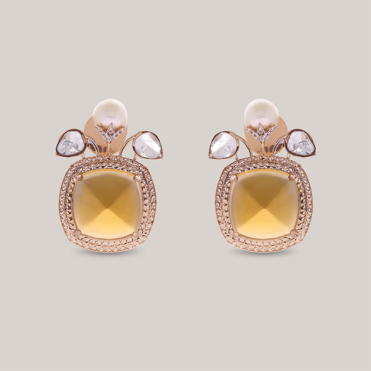 Honeydew Drops Polki Earrings