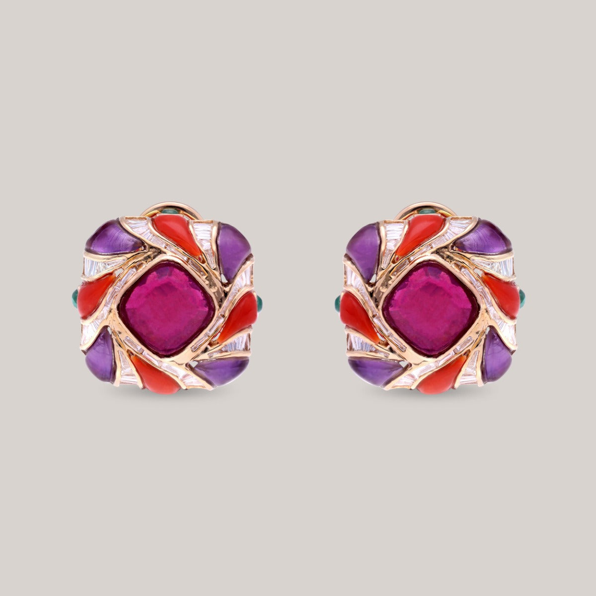 Radiant Blossoms Polki Earrings