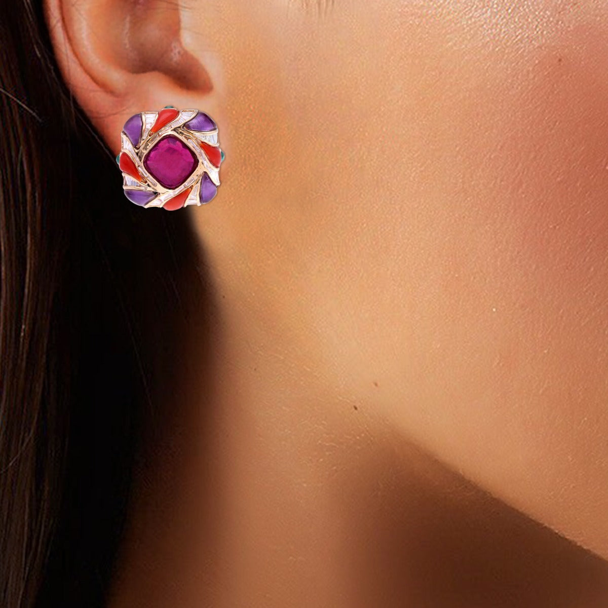 Radiant Blossoms Polki Earrings