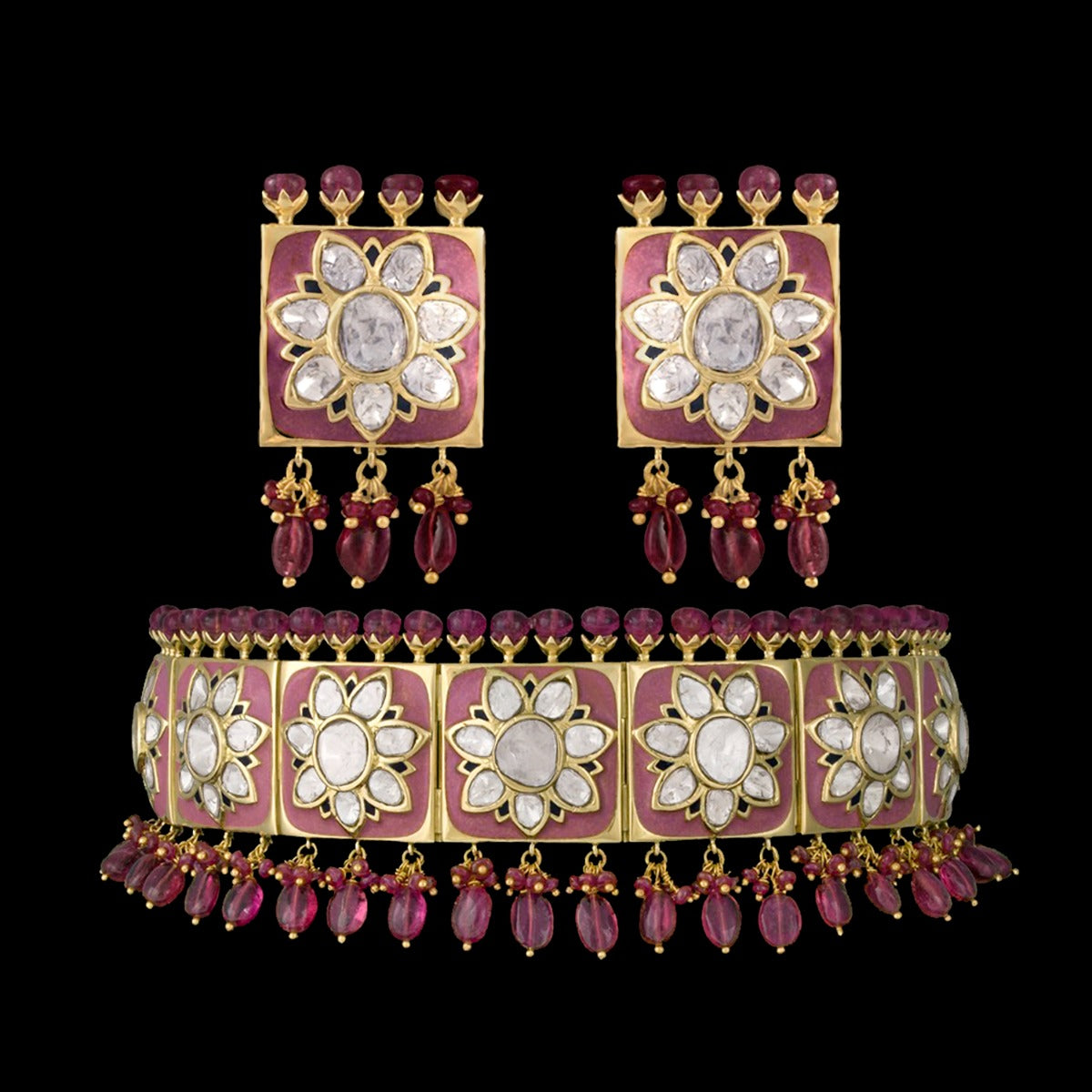 Tribal Vibrance Stone Polki Choker Set