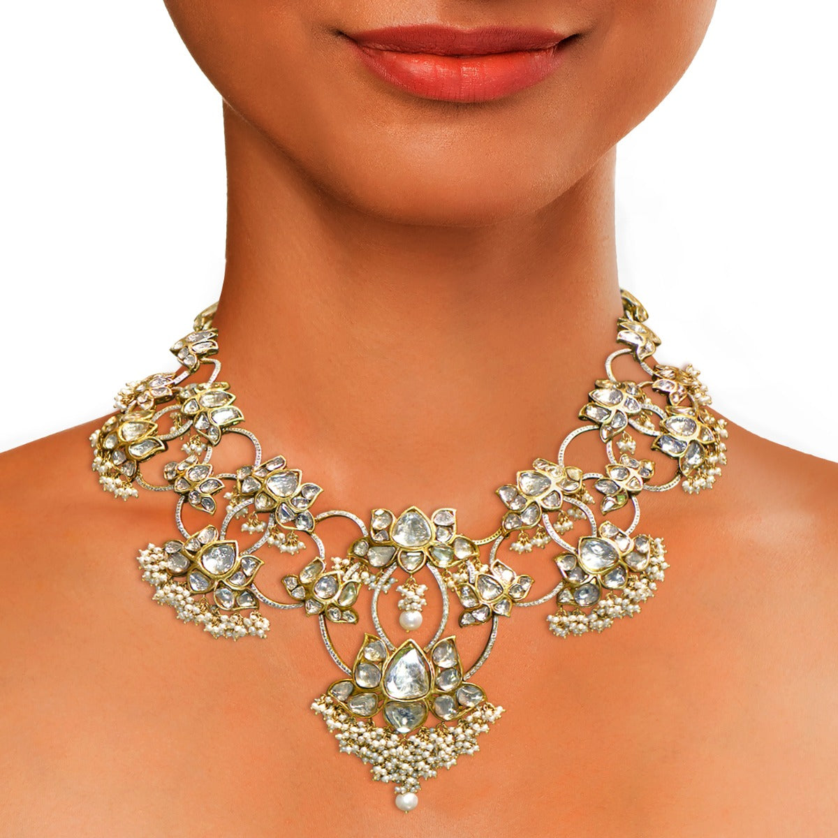 Water Lotus Polki Necklace