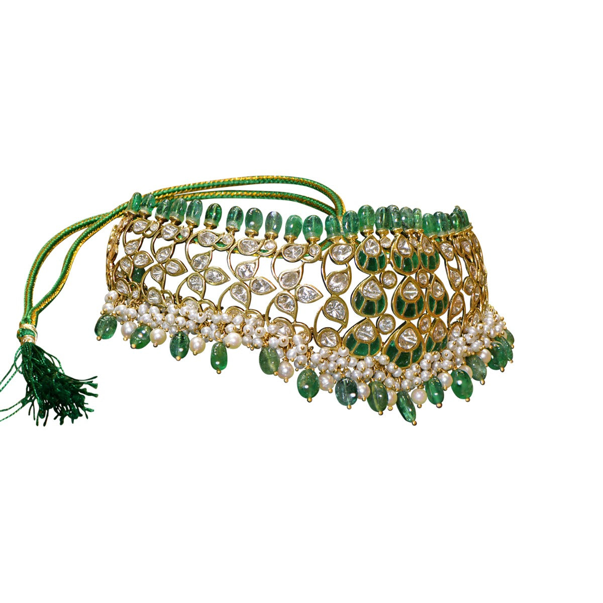 Neck Cuffed V Polki Choker Set
