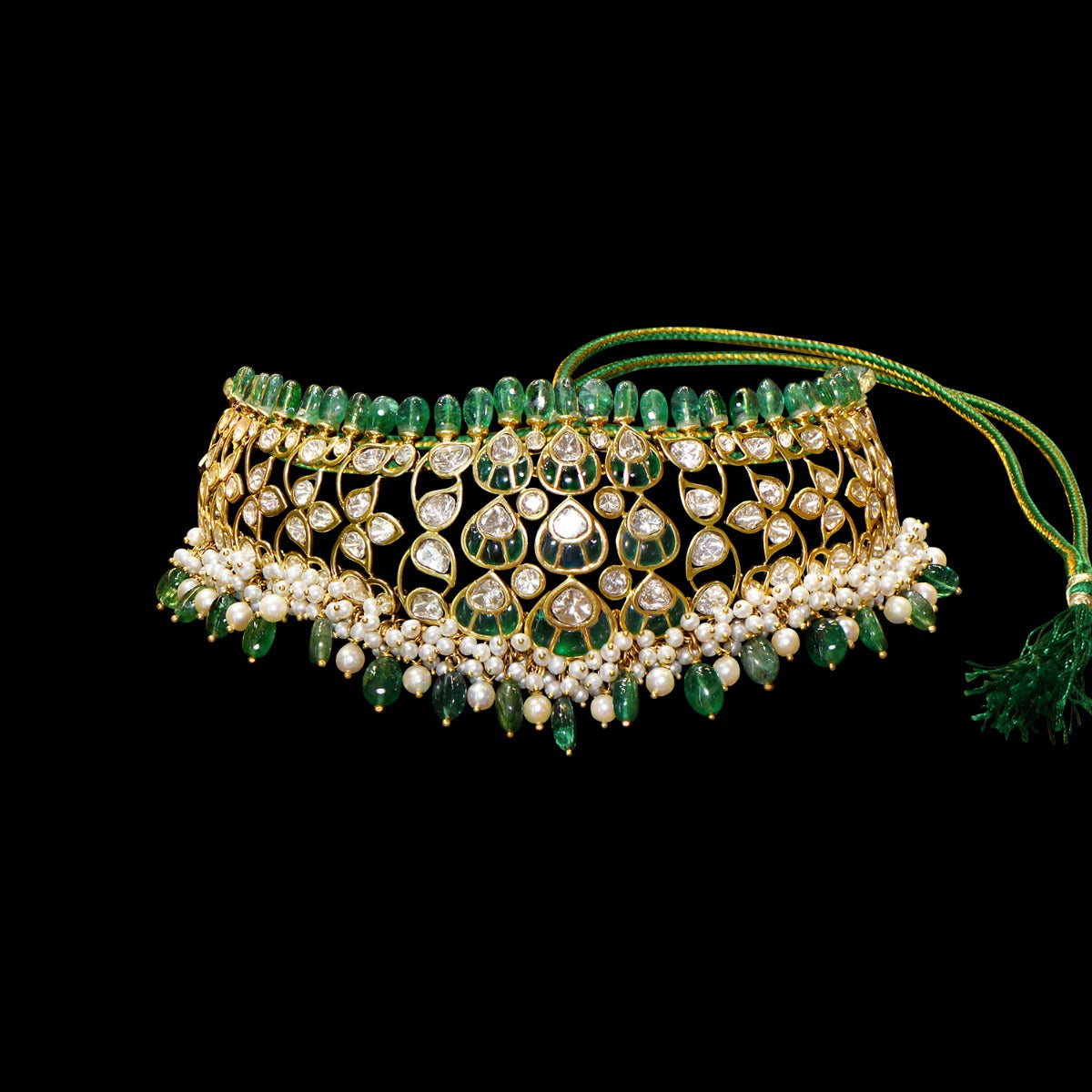 Neck Cuffed V Polki Choker