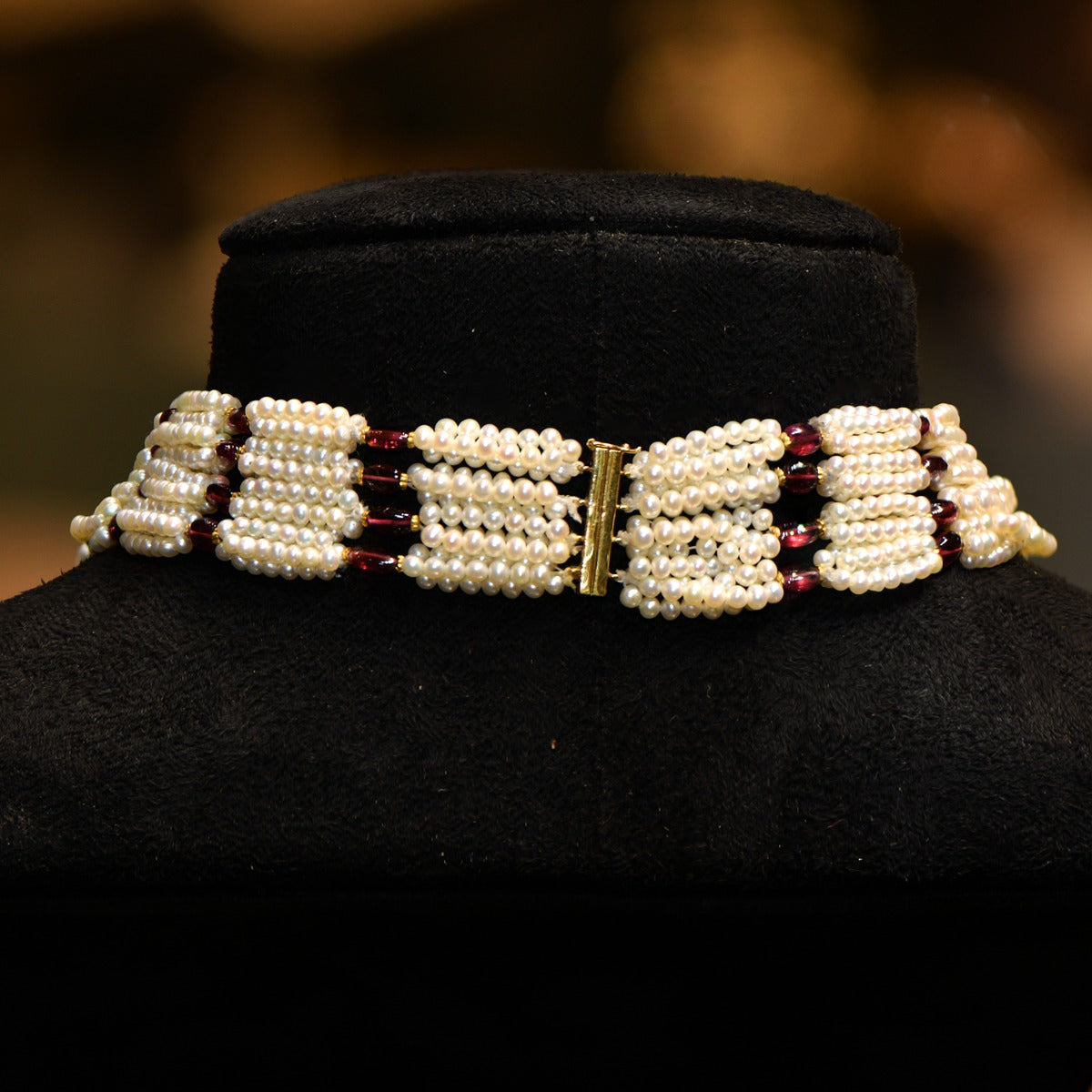 Maroon Traditional Polki Necklace