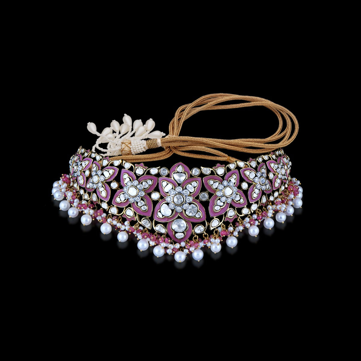 Flower Bouquet Colourbar Polki Necklace