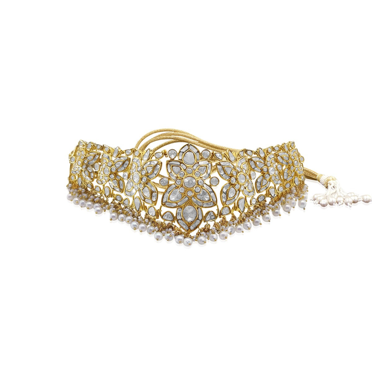 Feathered Dainty Polki Necklace