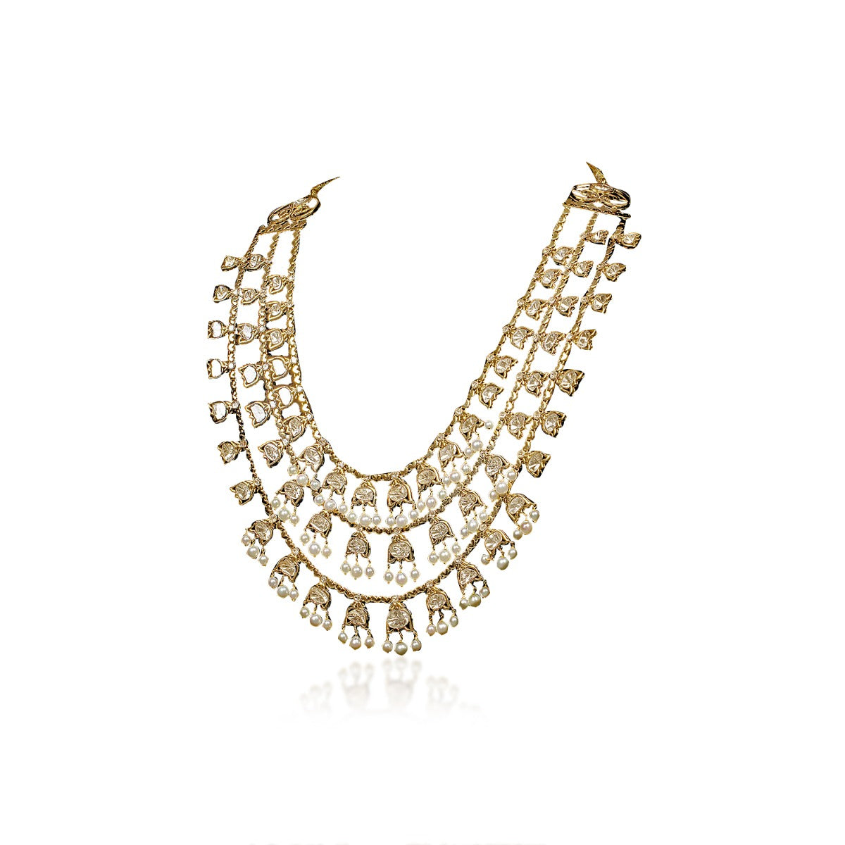Inverted Diya Polki Necklace