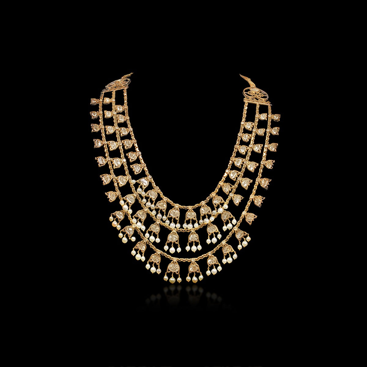 Inverted Diya Polki Necklace