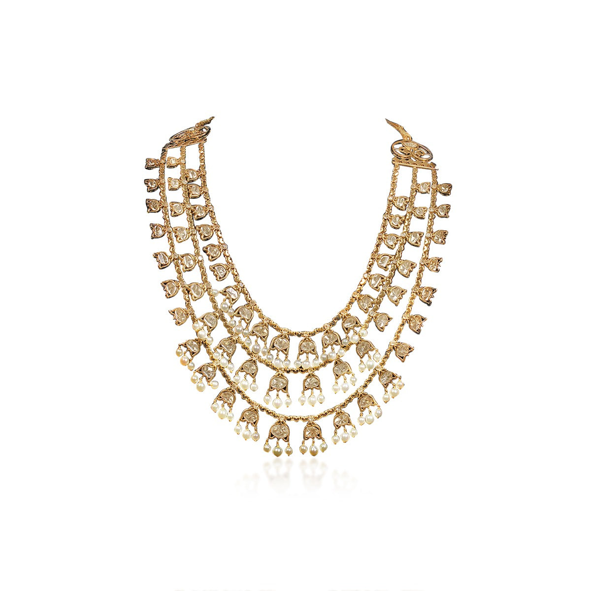 Inverted Diya Polki Necklace