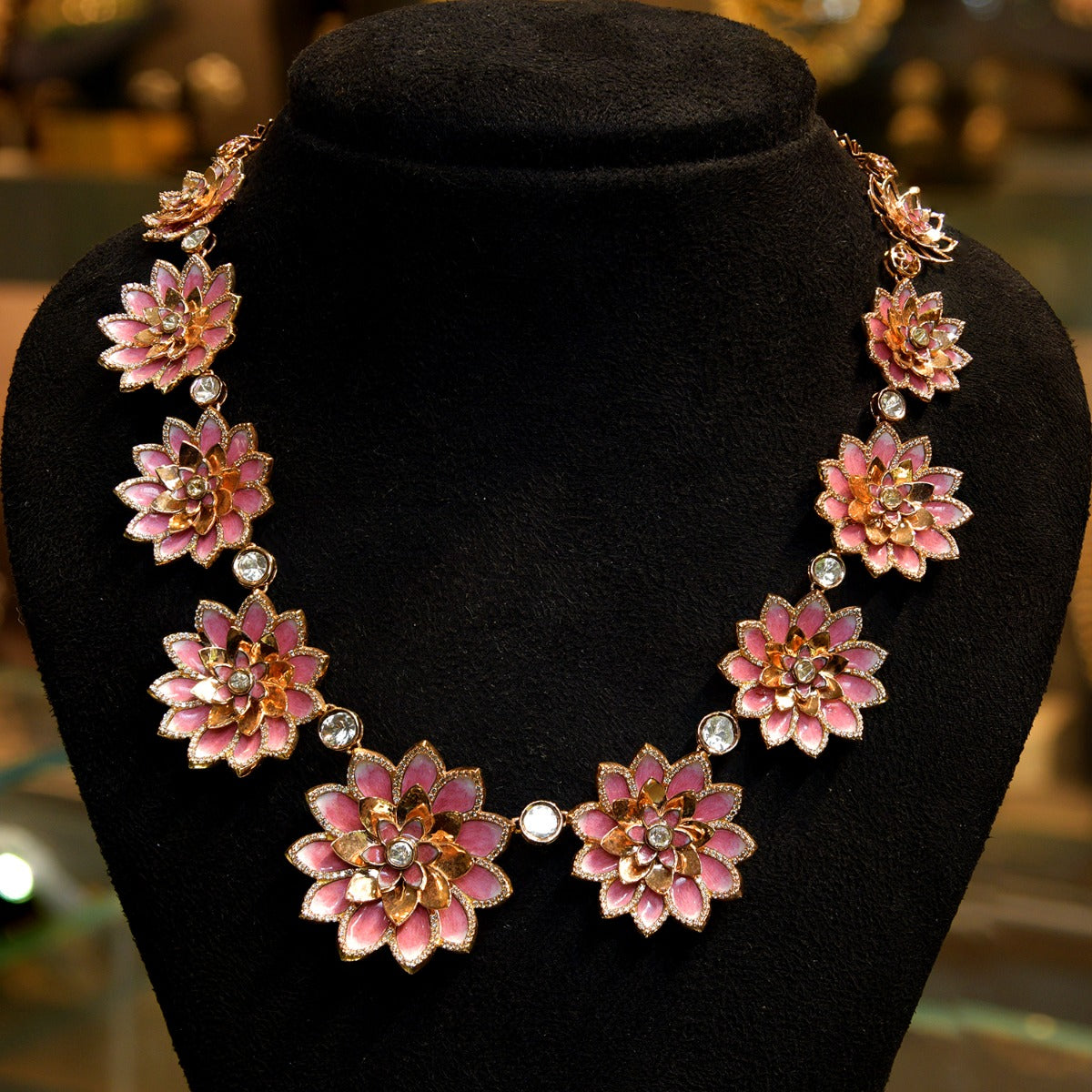 Flower Blossom Polki Necklace