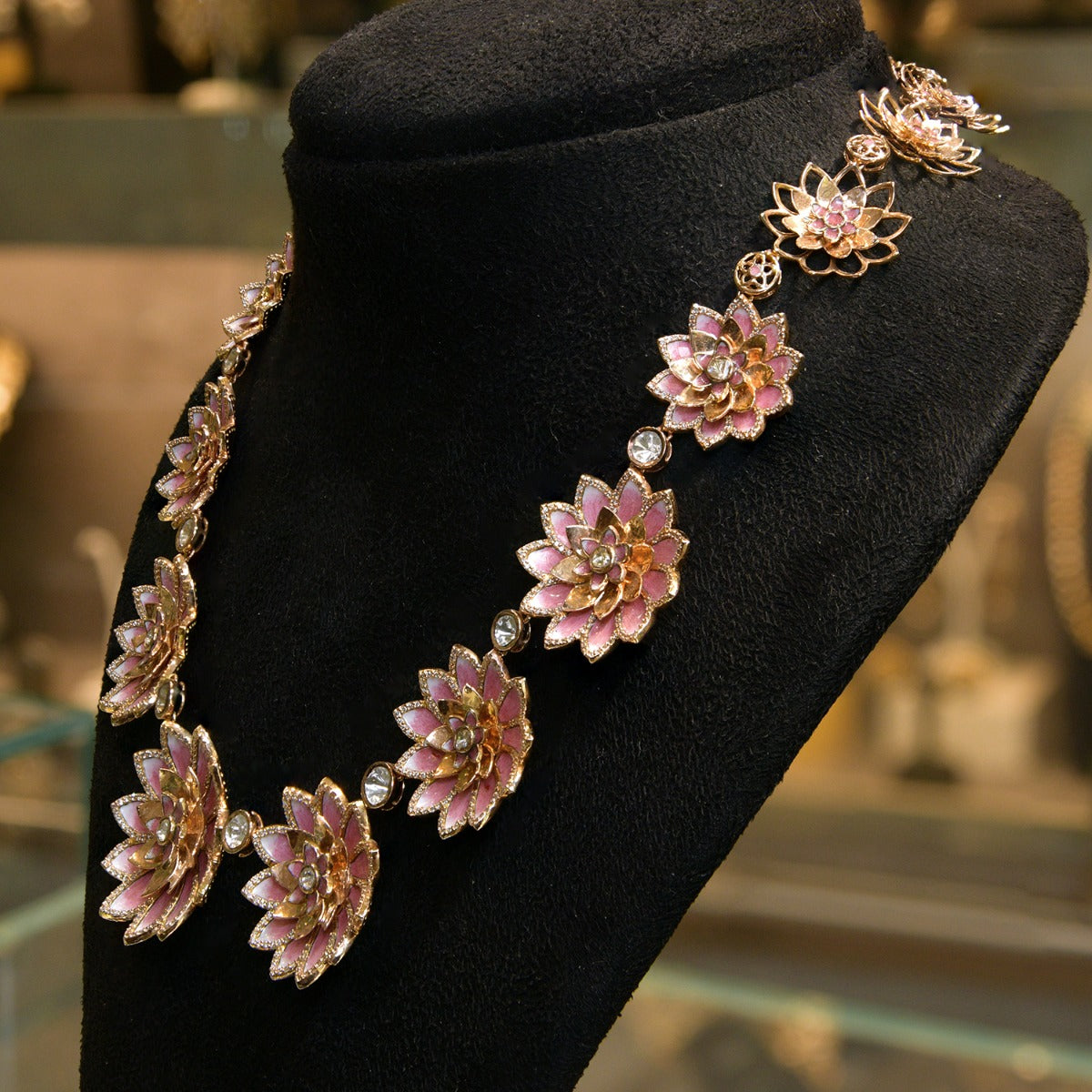 Flower Blossom Polki Necklace