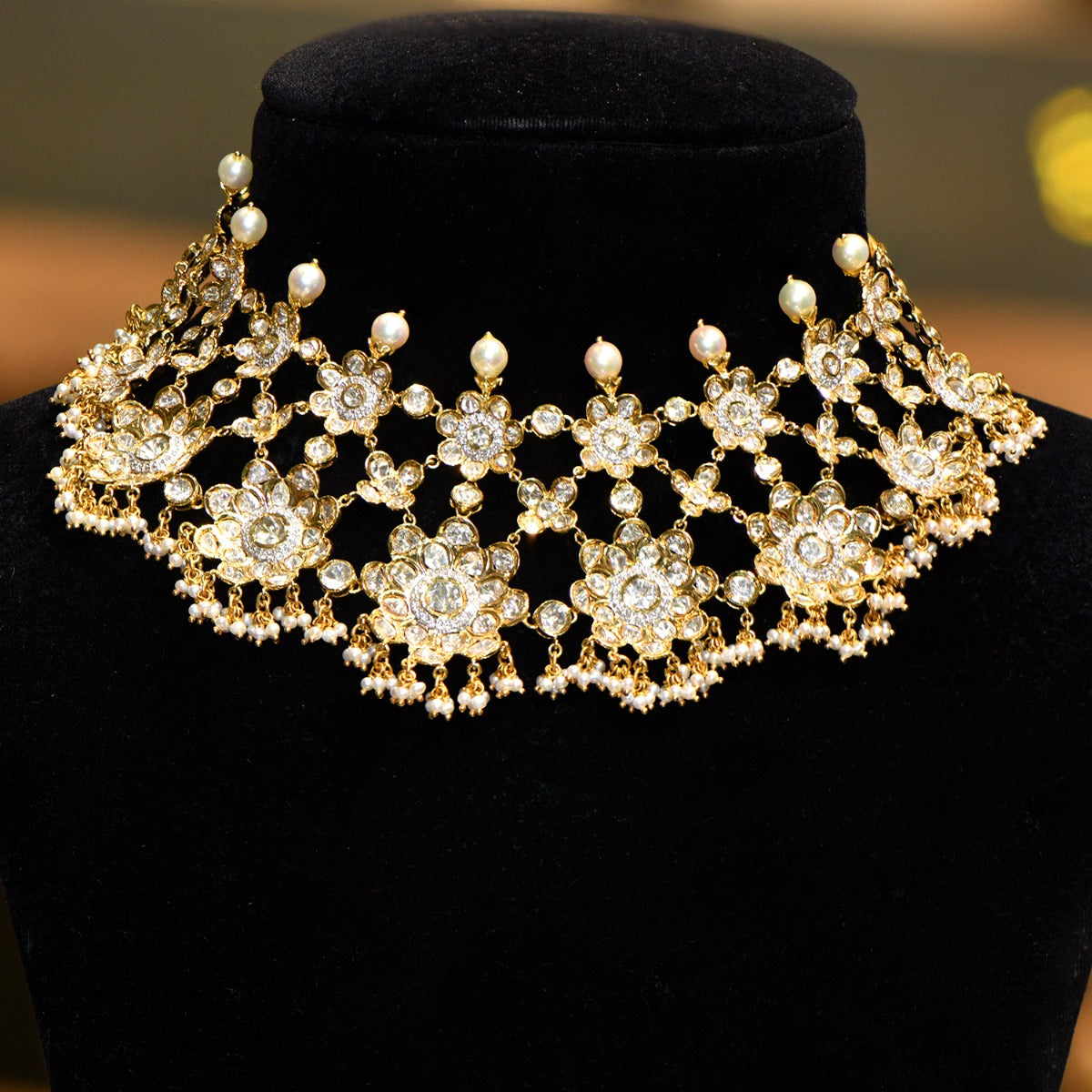 Shiny Stars Polki Necklace Set