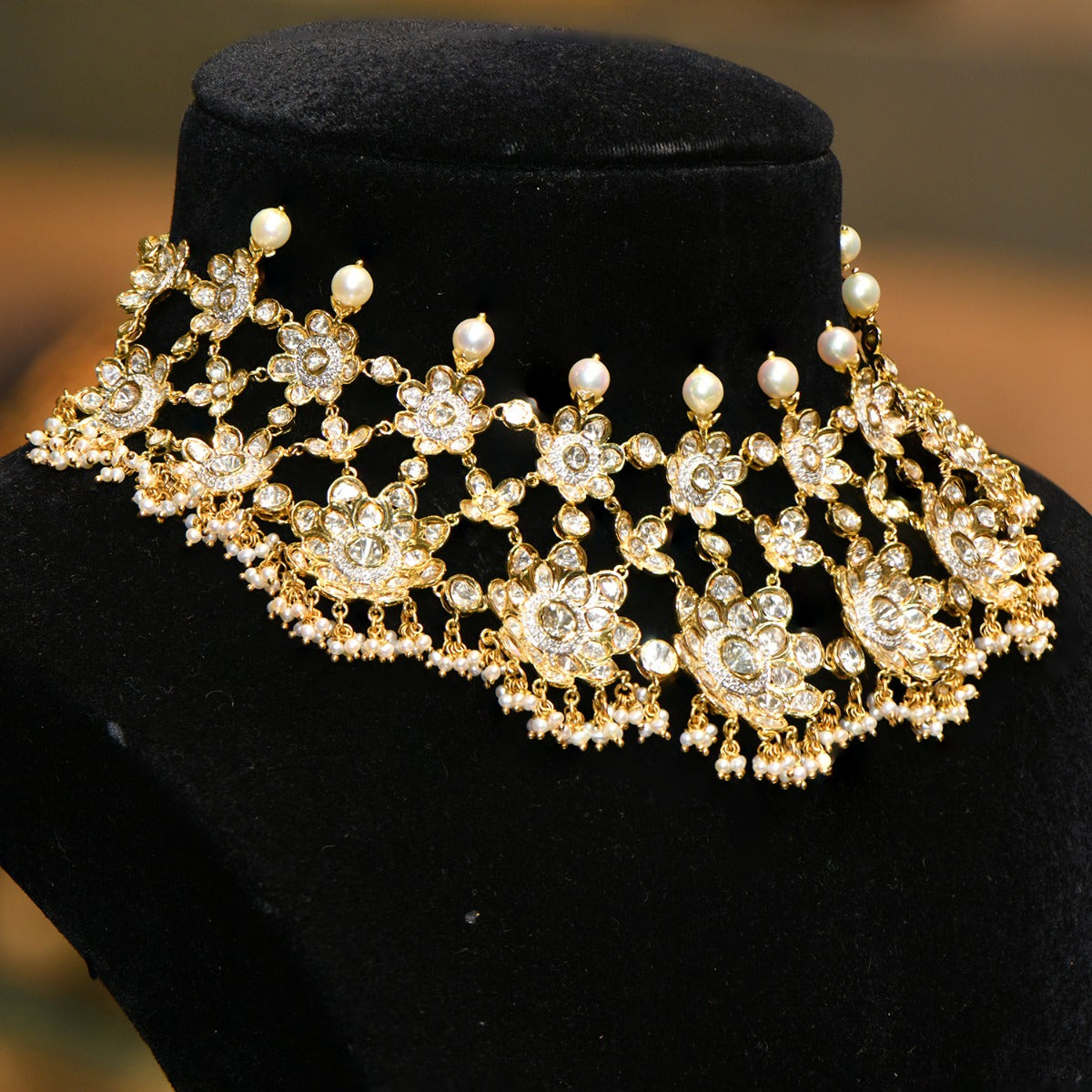 Shiny Stars Polki Necklace