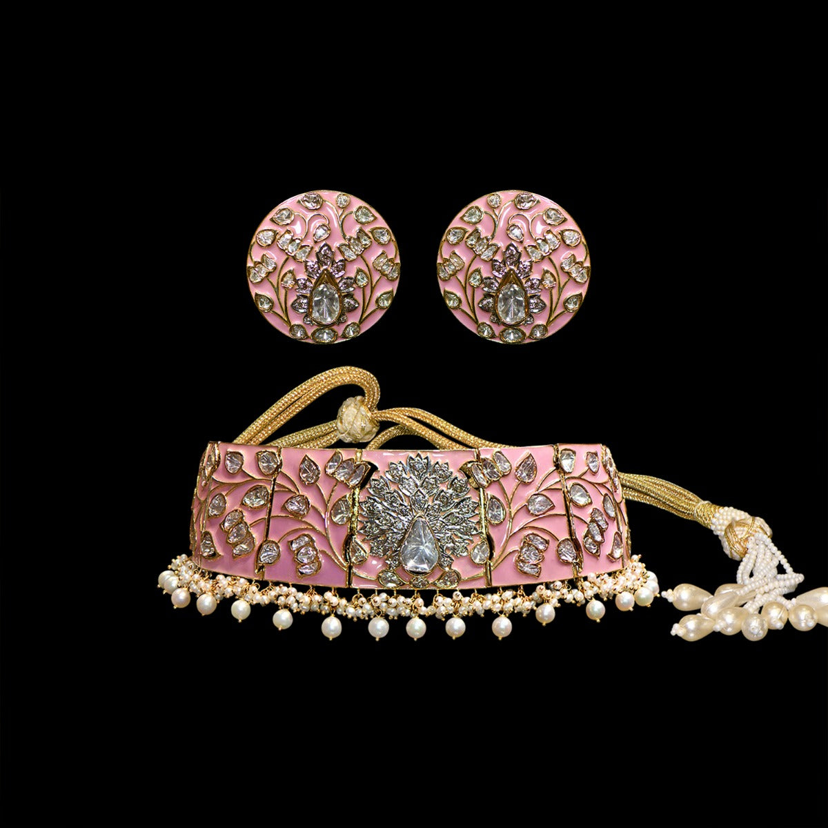 Pink Pump Polki Choker Set
