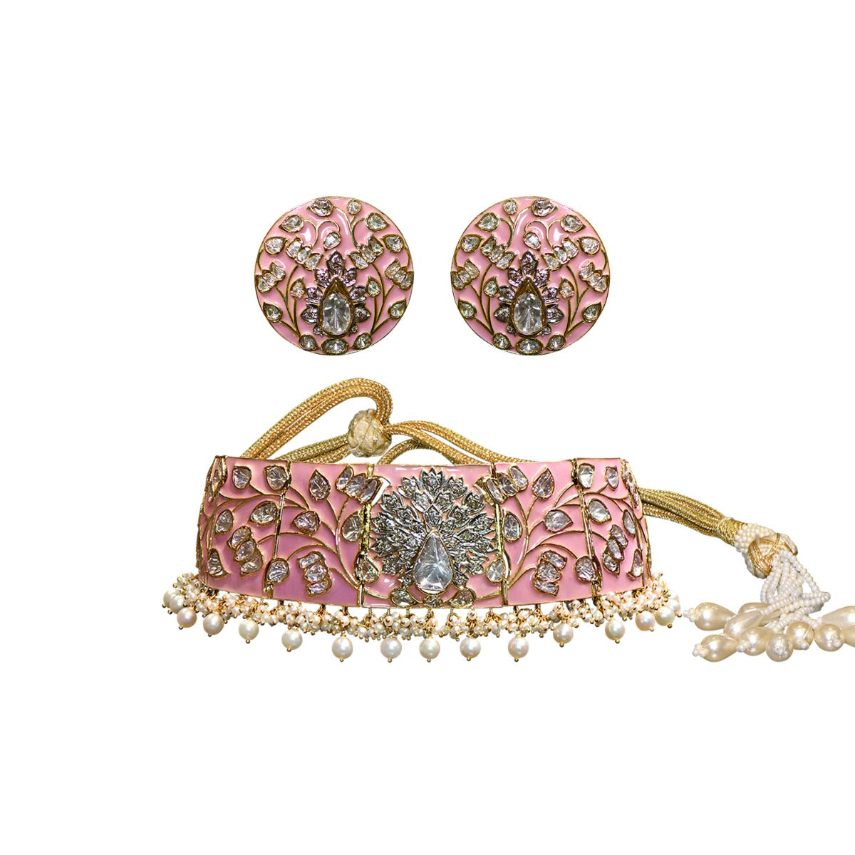 Pink Pump Polki Choker Set