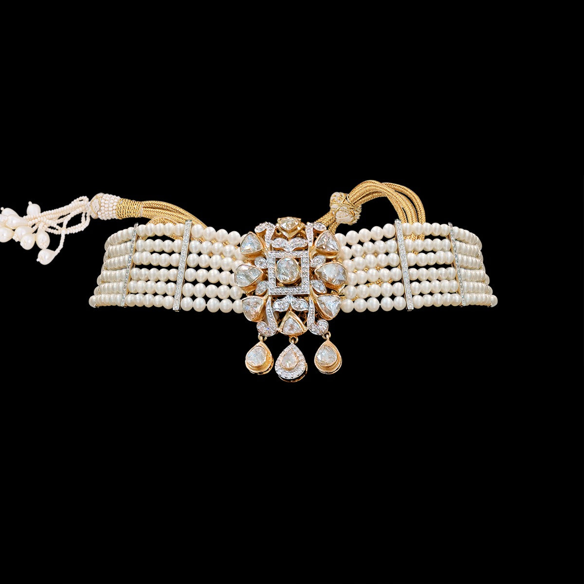 Sparkling Dewdrops Polki Choker Set