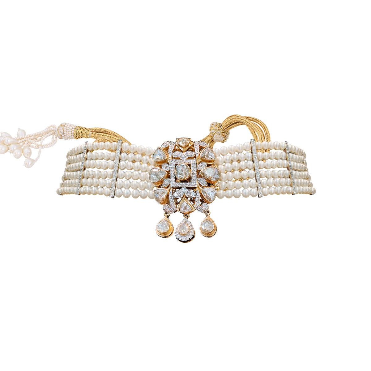 Sparkling Dewdrops Polki Choker Set