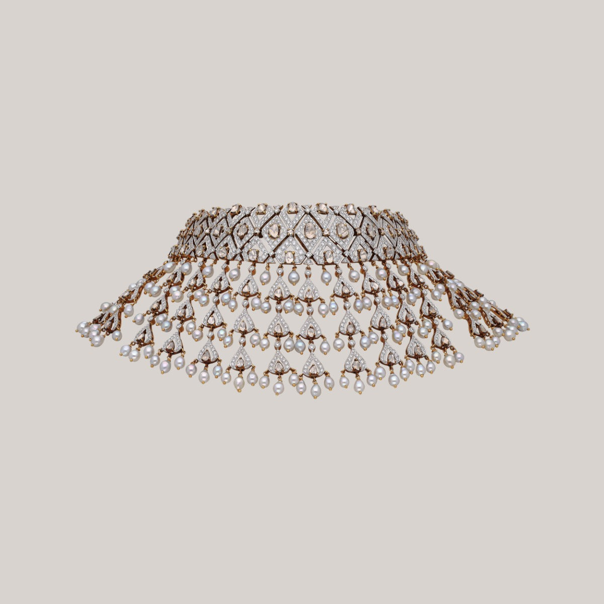 Ornate Peacock Symphony Diamond Necklace