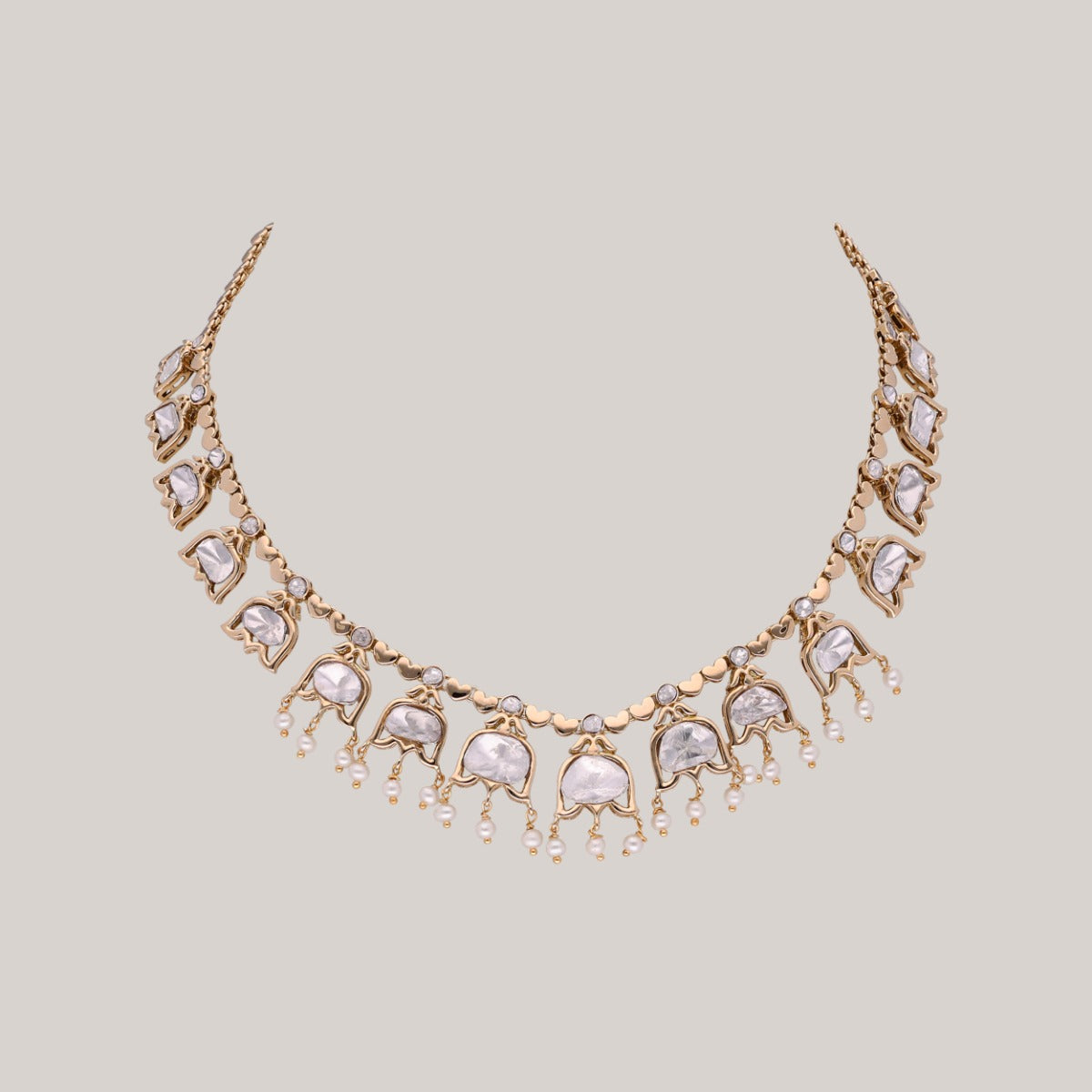 Petal Drip Polki Necklace