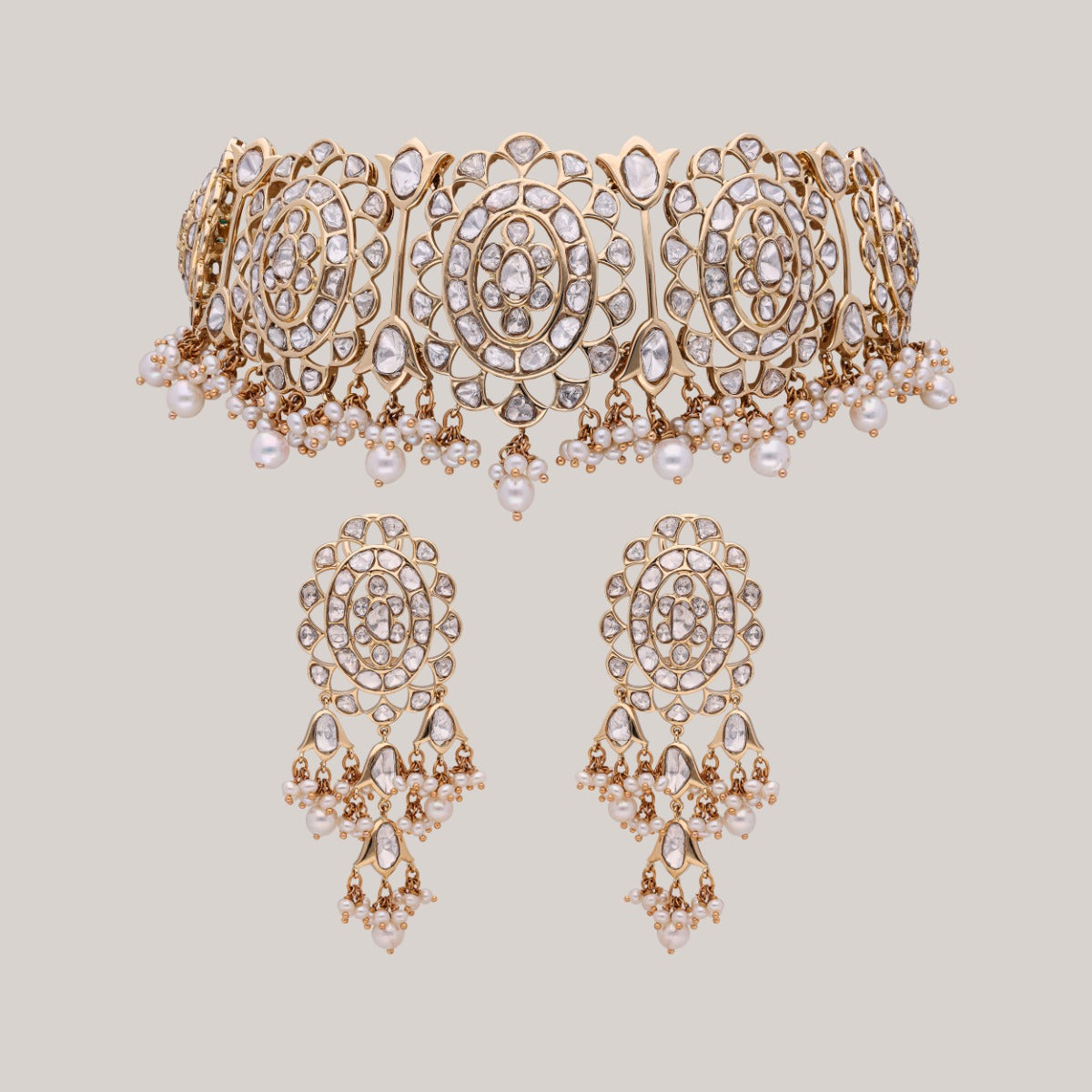 Ovaltine Fluer Polki Choker Set