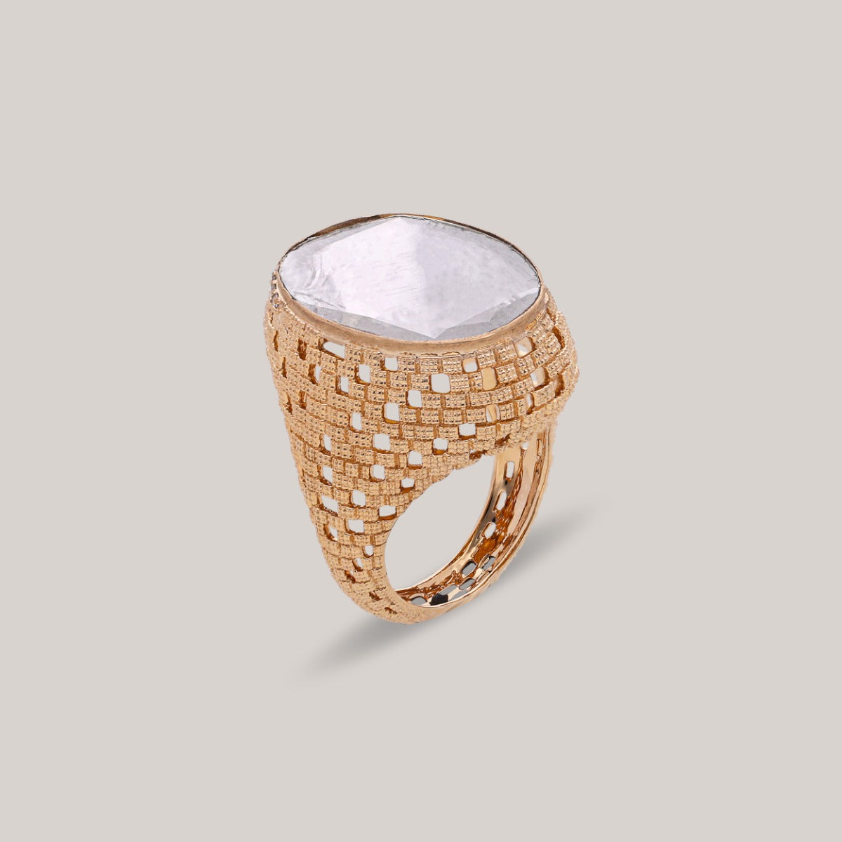 Sculpted Spark Polki Ring
