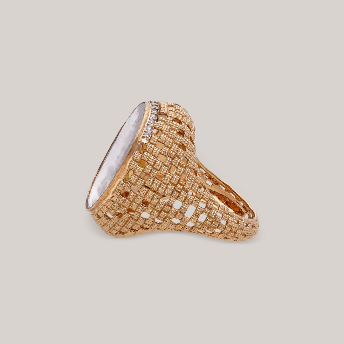 Sculpted Spark Polki Ring