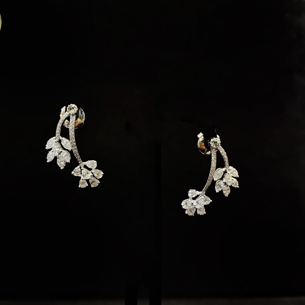 Diamond Petalled Dot Earrings