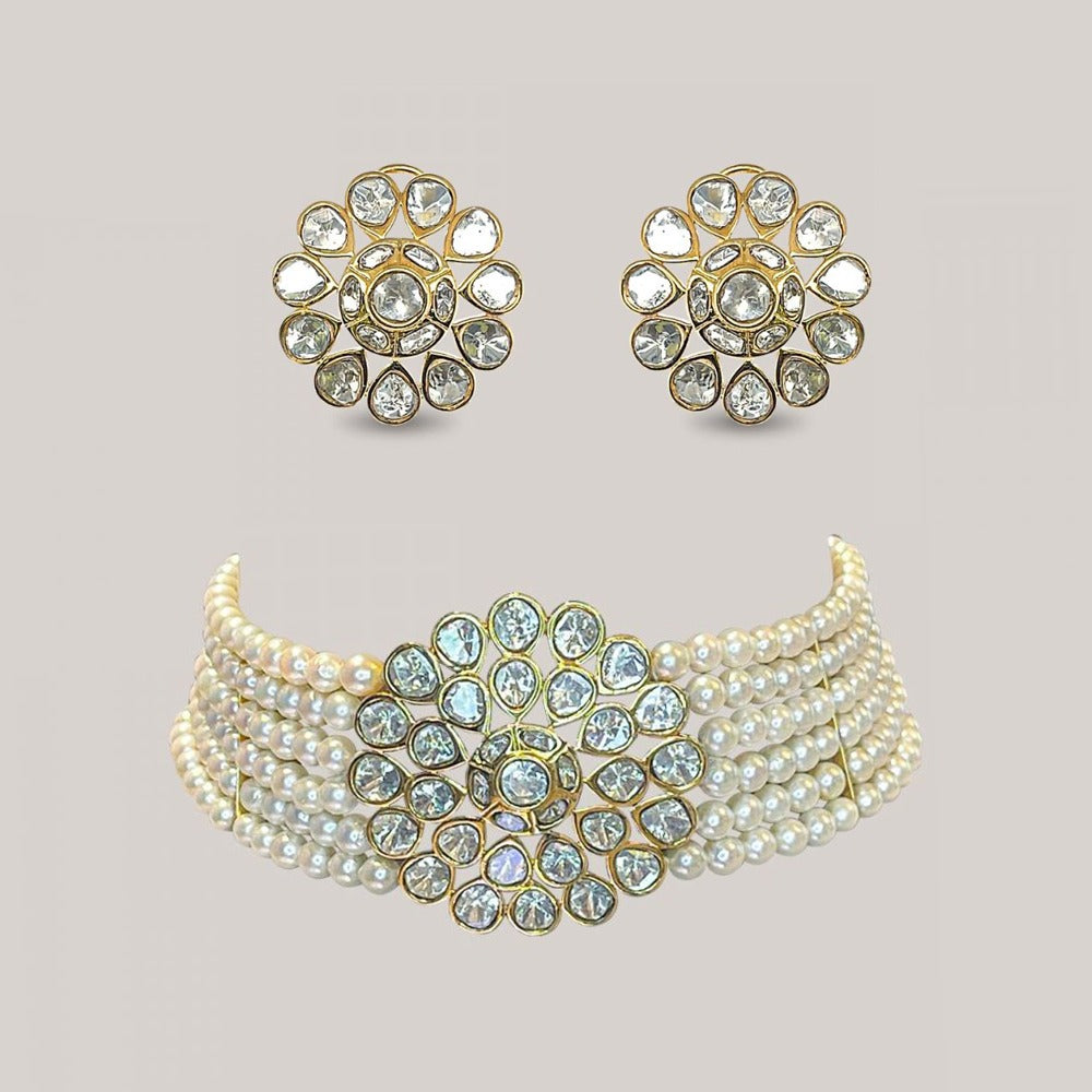 Aria Adornments Polki Choker Set