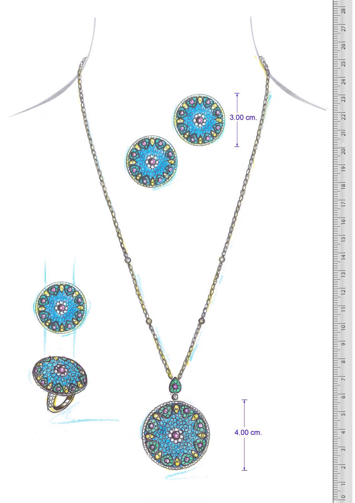 Mellow Sapphire Diamond Necklace