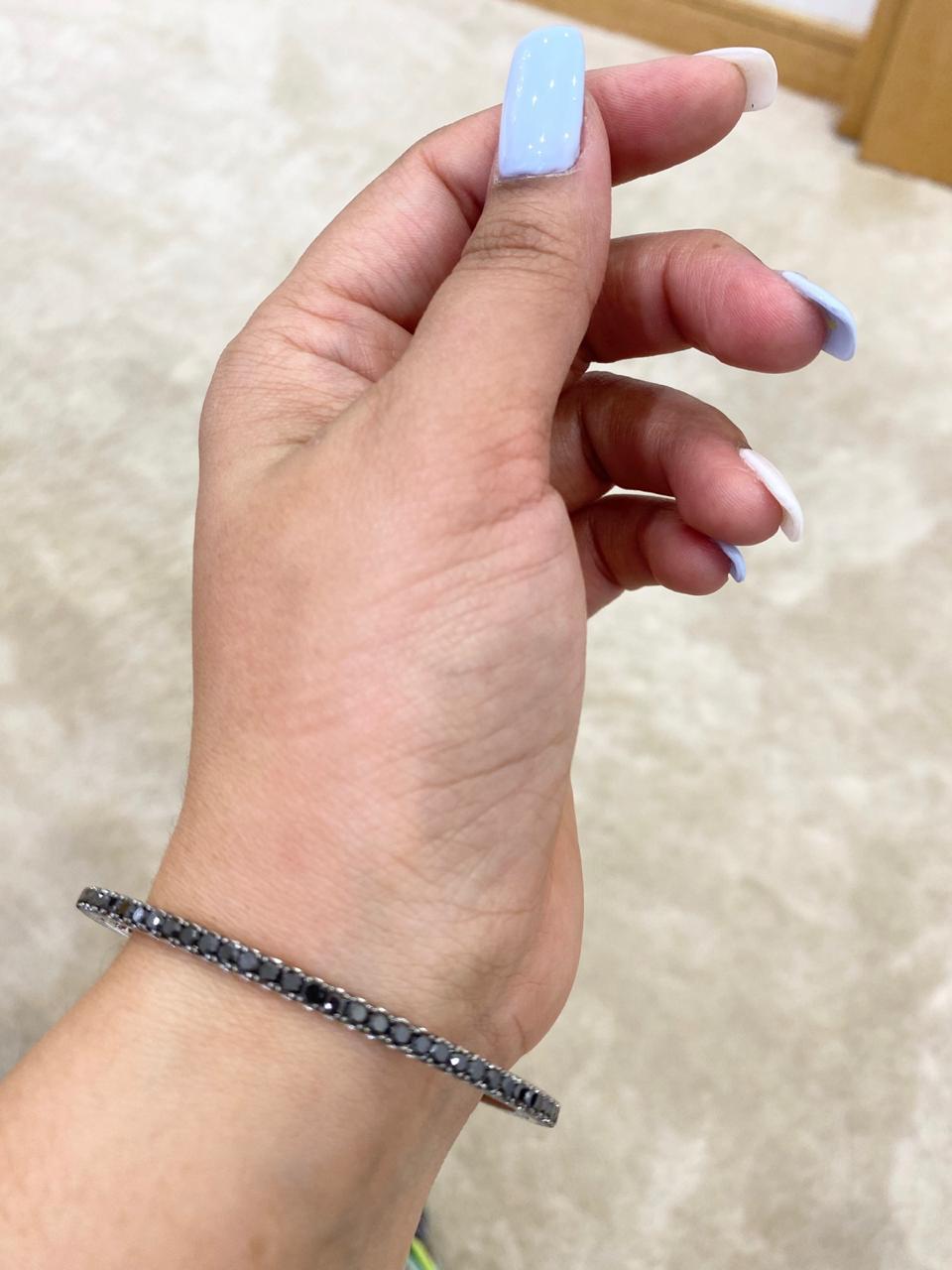 Rustic Black Diamond Bangle