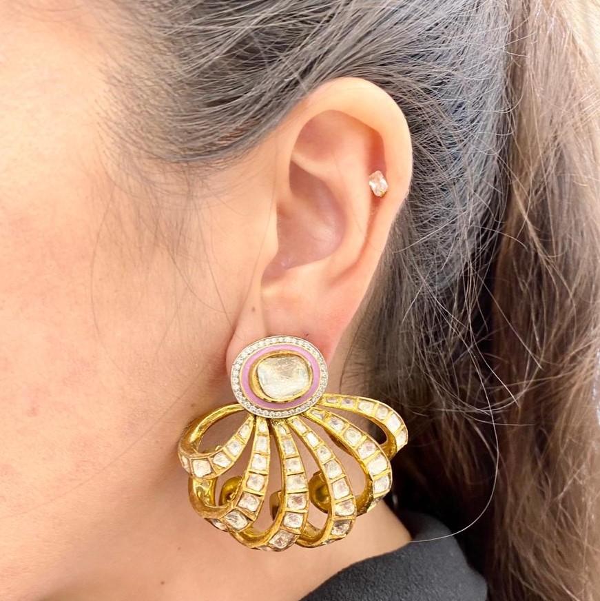 Bubble Wrap Polki Earrings