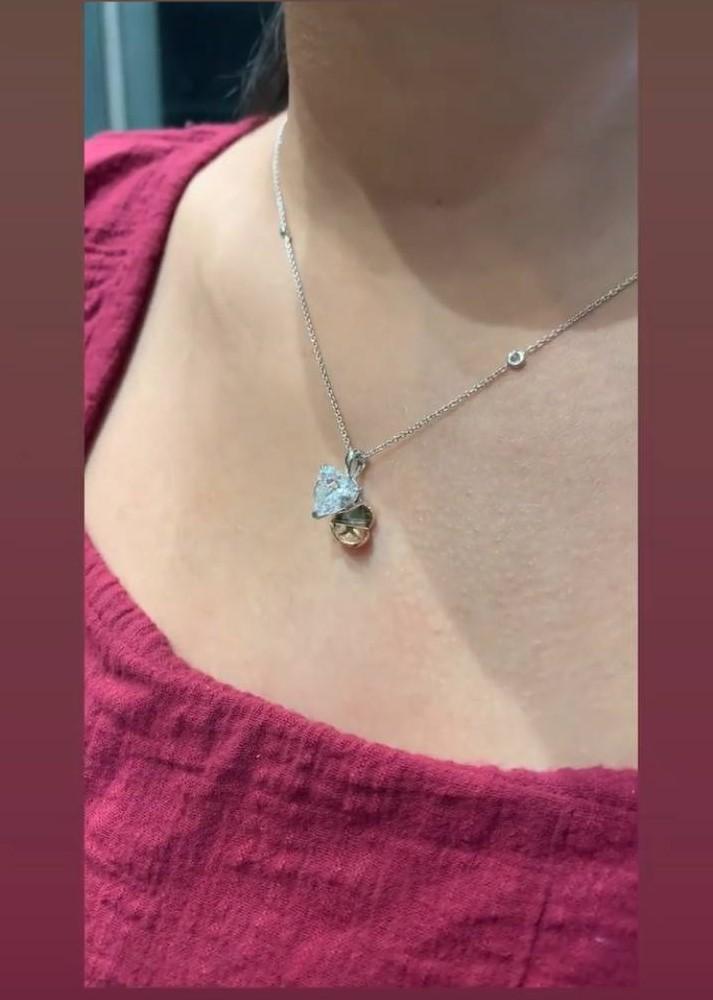 Sterling Heart Diamond Necklace