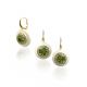 Peridot Green Ceramic Diamond Earrings