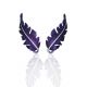 Curved Leaves Titanium Diamond Earrings