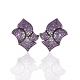 Fanned Petals Titanium Diamond Earrings
