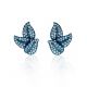 Wormy Feather Titanium Diamond Earrings